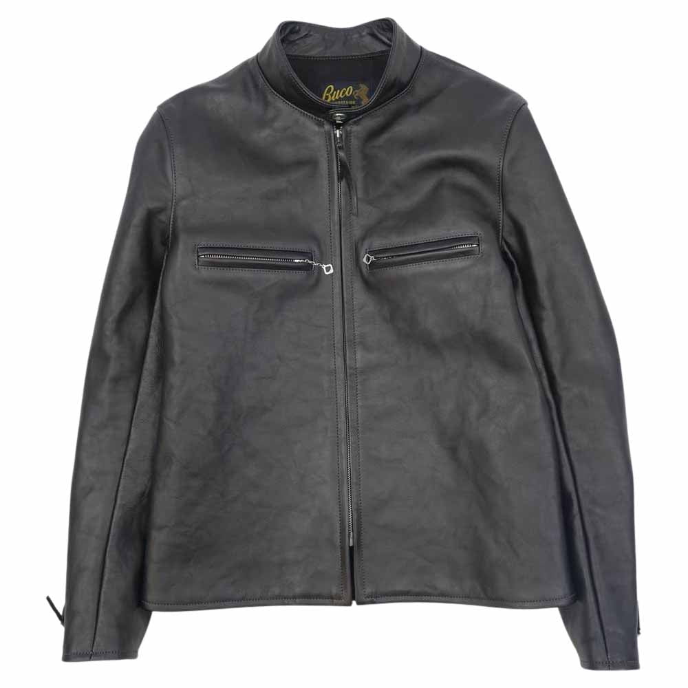 The REAL McCOY'S ザリアルマッコイズ BUCOブコ J-100 Single Riders Jacket ホースハイド 黒芯 シングル ライダース ジャケット ブラック系 36【極上美品】【中古】