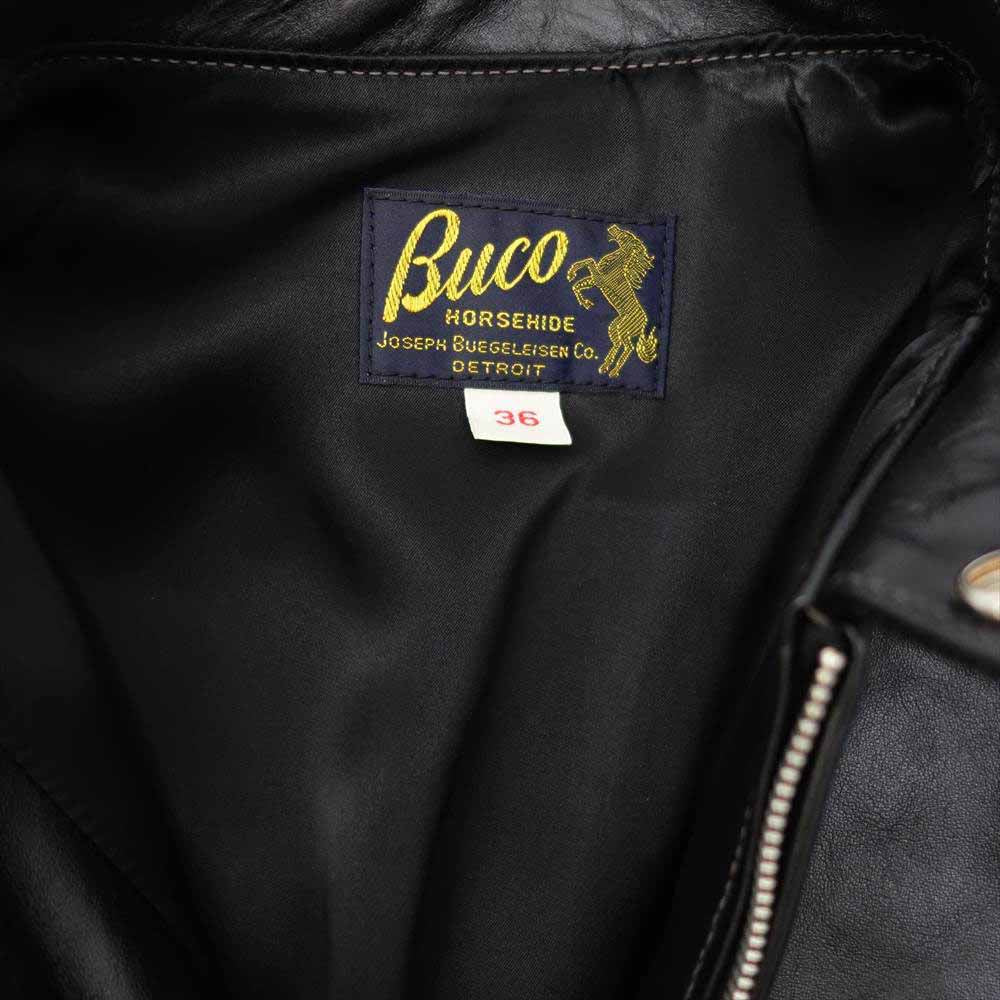 The REAL McCOY'S ザリアルマッコイズ BUCOブコ J-100 Single Riders Jacket ホースハイド 黒芯 シングル ライダース ジャケット ブラック系 36【極上美品】【中古】