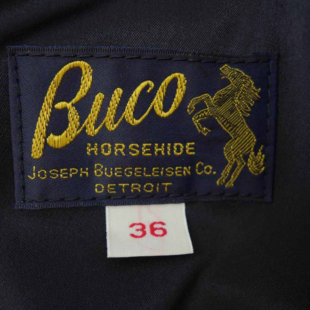 The REAL McCOY'S ザリアルマッコイズ BUCOブコ J-100 Single Riders Jacket ホースハイド 黒芯 シングル ライダース ジャケット ブラック系 36【極上美品】【中古】
