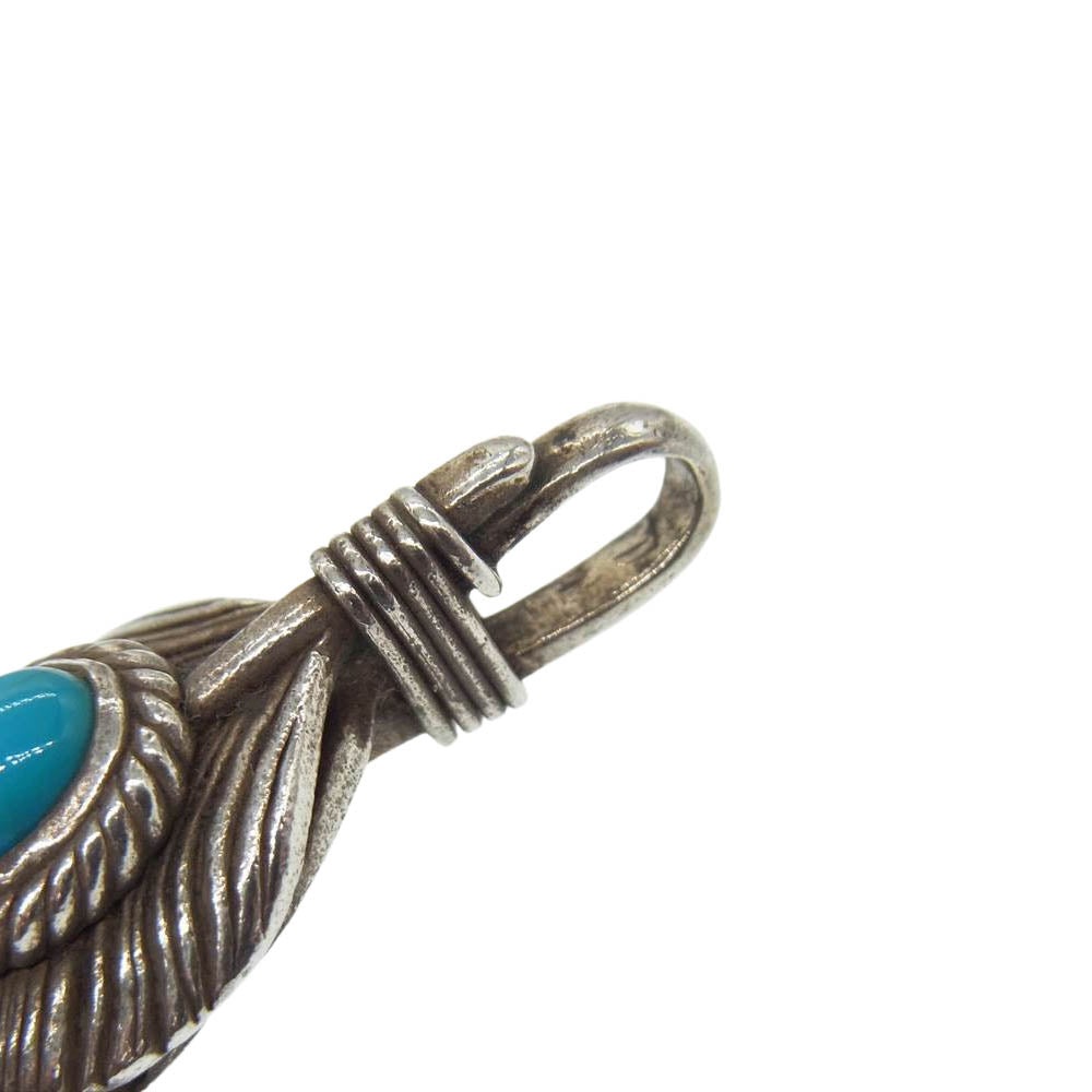 タディアンドキング ハート SV フェザー 銀縄 ターコイズ L シルバー系【中古】