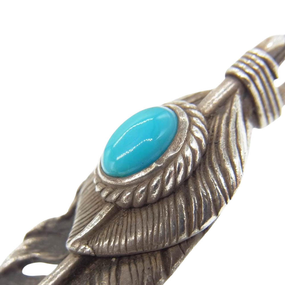 タディアンドキング ハート SV フェザー 銀縄 ターコイズ L シルバー系【中古】