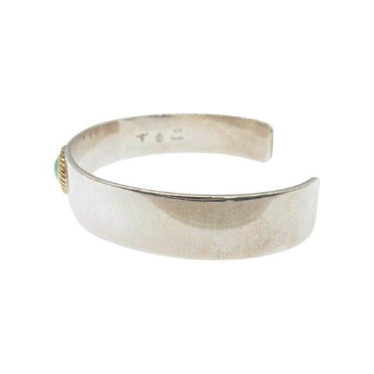 タディアンドキング 金縄 ターコイズ 平打ち バングル シルバー系【中古】