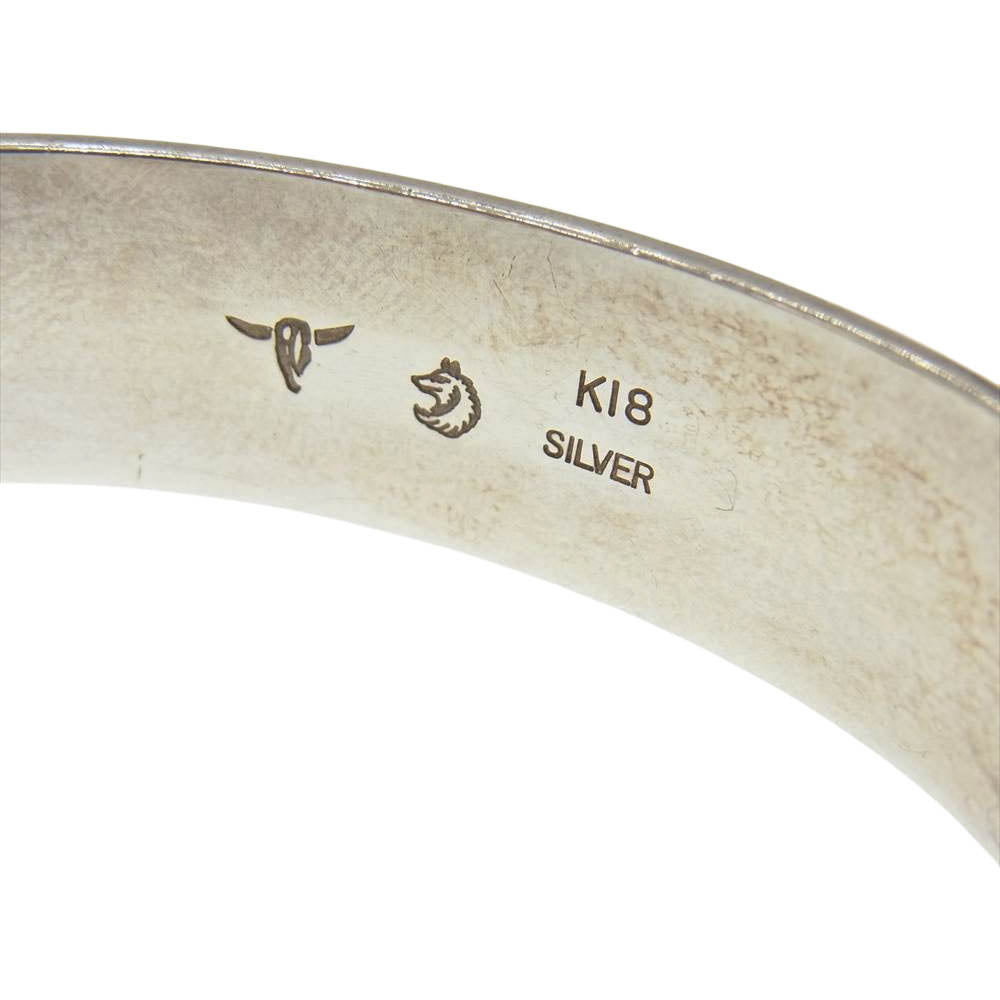 タディアンドキング 金縄 ターコイズ 平打ち バングル シルバー系【中古】