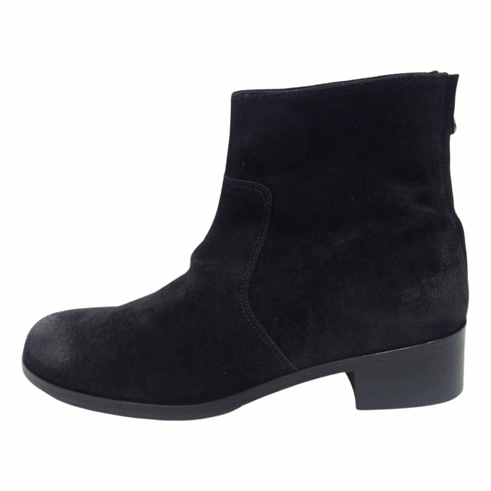 PADRONE パドローネ PU8395-1106 BACK ZIP BOOTS スエード バックジップ ヒール ブーツ ブラック系 41【美品】【中古】