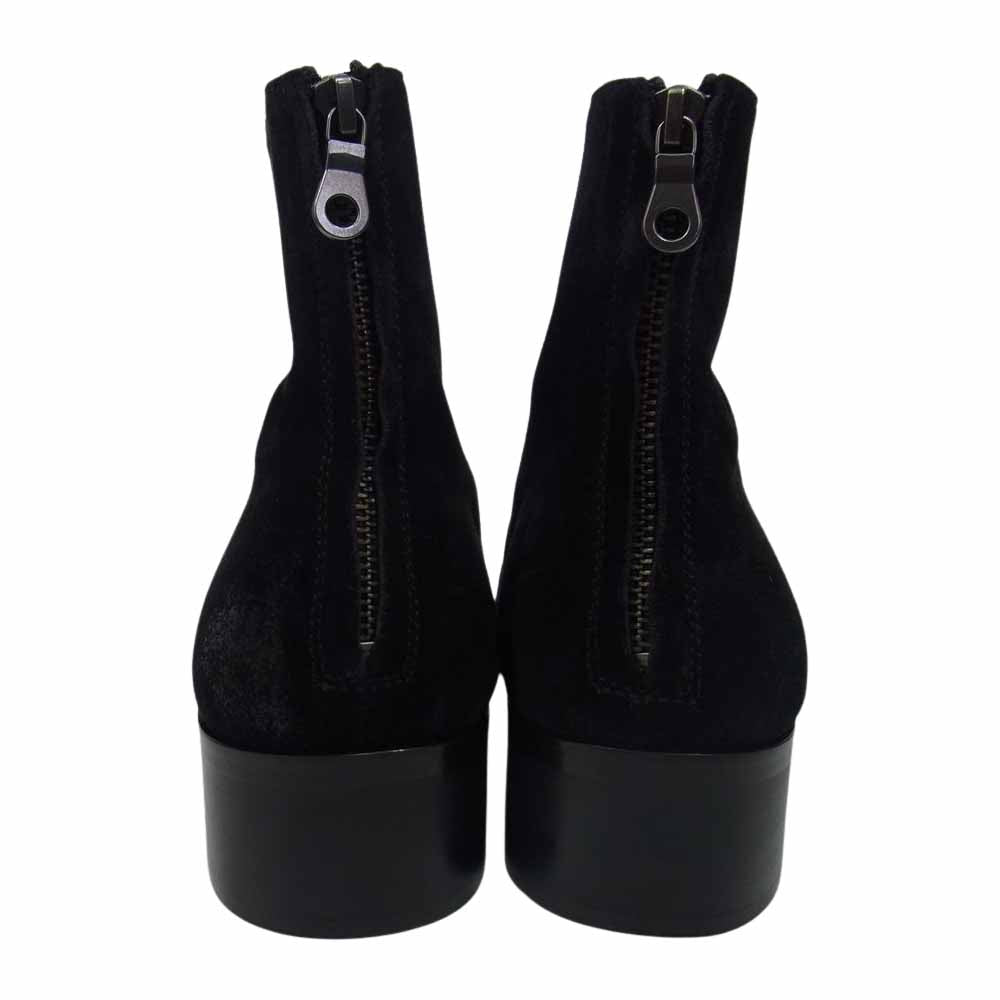 PADRONE パドローネ PU8395-1106 BACK ZIP BOOTS スエード バックジップ ヒール ブーツ ブラック系 41【美品】【中古】