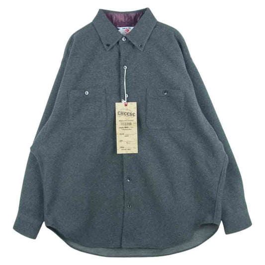 サノバチーズ SC2120-SH02 Woollett Shirt ウール 長袖 シャツ グレー系 M【新古品】【未使用】【中古】