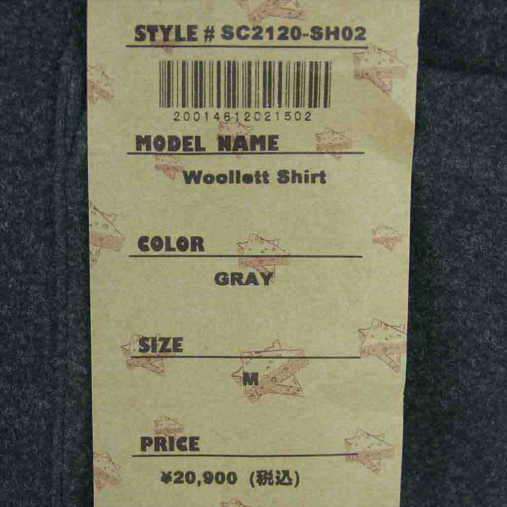 サノバチーズ SC2120-SH02 Woollett Shirt ウール 長袖 シャツ グレー系 M【新古品】【未使用】【中古】