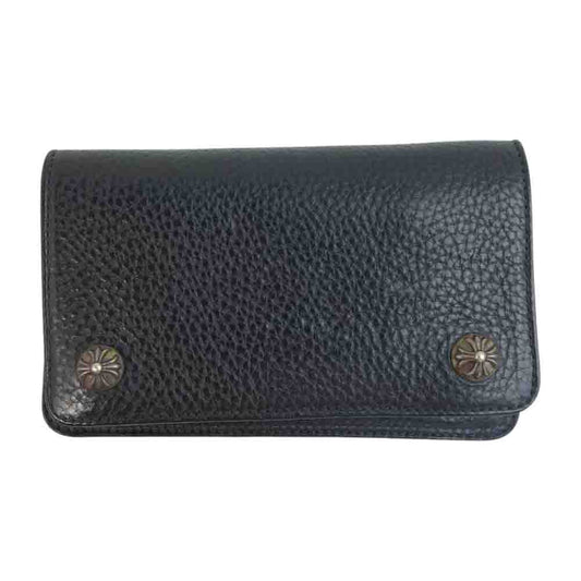 CHROME HEARTS クロムハーツ（原本無） 1 ZIP CH クロスボールボタン ジップ ウォレット ブラック系【中古】