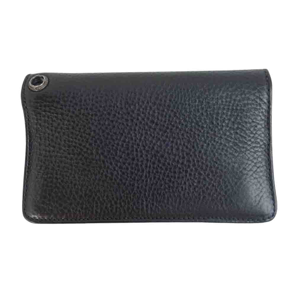 CHROME HEARTS クロムハーツ（原本無） 1 ZIP CH クロスボールボタン ジップ ウォレット ブラック系【中古】