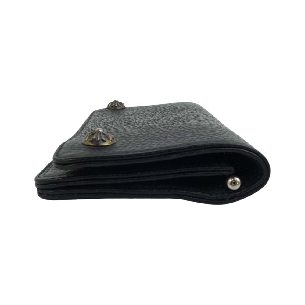 CHROME HEARTS クロムハーツ（原本無） 1 ZIP CH クロスボールボタン ジップ ウォレット ブラック系【中古】