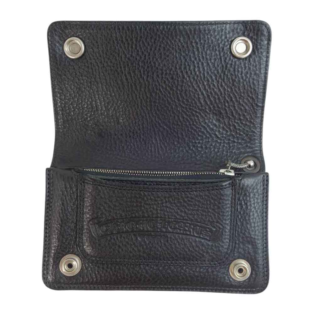 CHROME HEARTS クロムハーツ（原本無） 1 ZIP CH クロスボールボタン ジップ ウォレット ブラック系【中古】