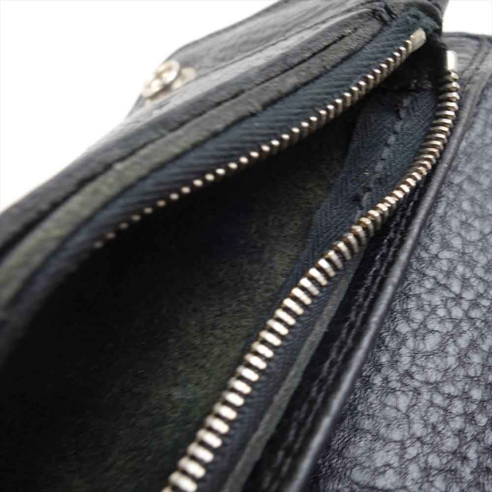 CHROME HEARTS クロムハーツ（原本無） 1 ZIP CH クロスボールボタン ジップ ウォレット ブラック系【中古】