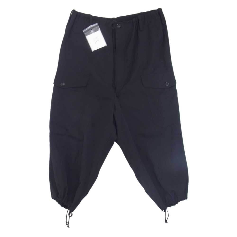 Yohji Yamamoto ヨウジヤマモト Y's ワイズ YD-P13-100 WOOL GABARDINE PARACHUTE LACE PANTS ウールギャバジン パラシュート 紐パンツ ブラック系 01【中古】