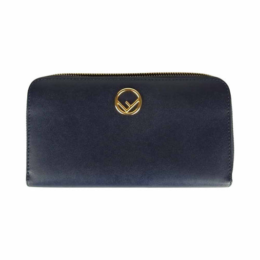 FENDI フェンディ 8M0299 A0K ZIP AROUND WALLET エフイズフェンディ ジップ アラウンド ウォレット ネイビー系【中古】