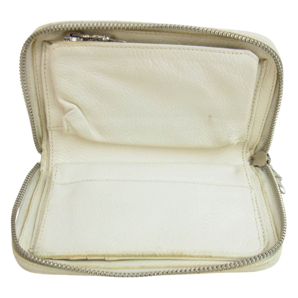 CHROME HEARTS クロムハーツ（原本無） REC F ZIP MINI ミニ ジップ ウォレット ホワイト系【中古】