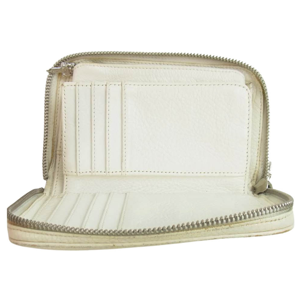 CHROME HEARTS クロムハーツ（原本無） REC F ZIP MINI ミニ ジップ ウォレット ホワイト系【中古】