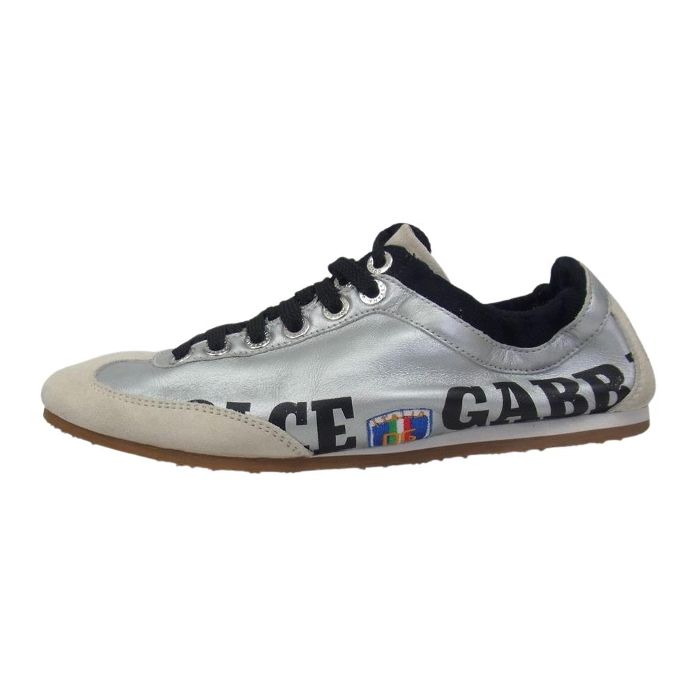 DOLCE&GABBANA ドルチェアンドガッバーナ メタリック ローカット スニーカー シルバー系 7.5【中古】