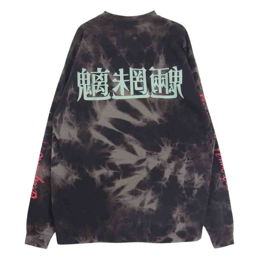 TENDERLOIN テンダーロイン TEE L/S ACID PC アシッド タイダイ 魑魅魍魎 プリント 長袖 Tシャツ ブラック系 XL【美品】【中古】