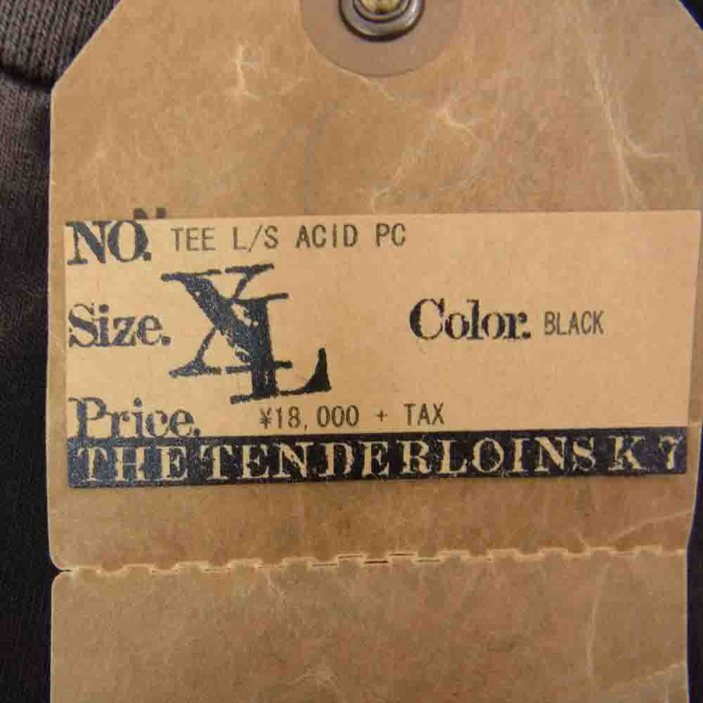 TENDERLOIN テンダーロイン TEE L/S ACID PC アシッド タイダイ 魑魅魍魎 プリント 長袖 Tシャツ ブラック系 XL【美品】【中古】