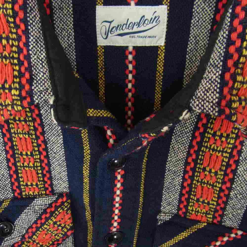 TENDERLOIN テンダーロイン Native SHT JKT ネイティブ シャツ ジャケット ネイビー系 M【中古】