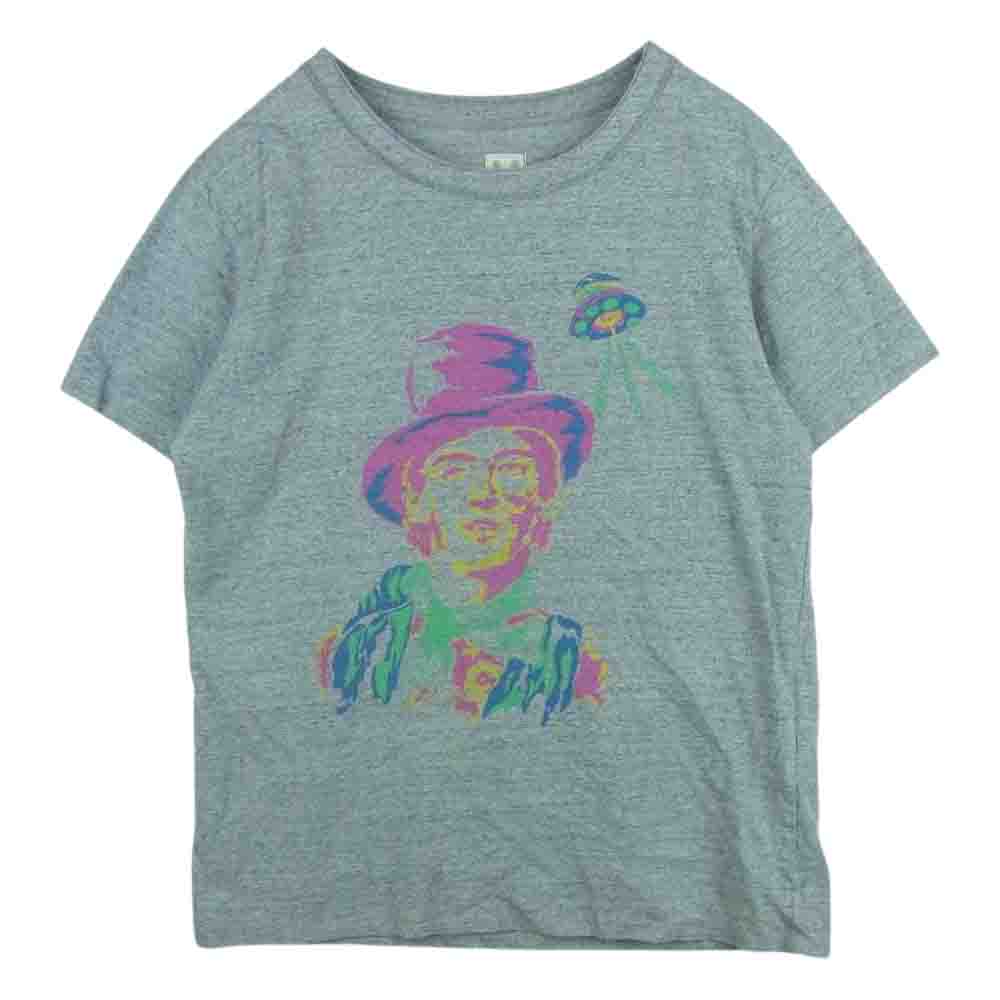 BRU NA BOINNE ブルーナボイン 8157 グラフィック プリント クルーネック 半袖 Tシャツ 日本製 グレー系 M【中古】