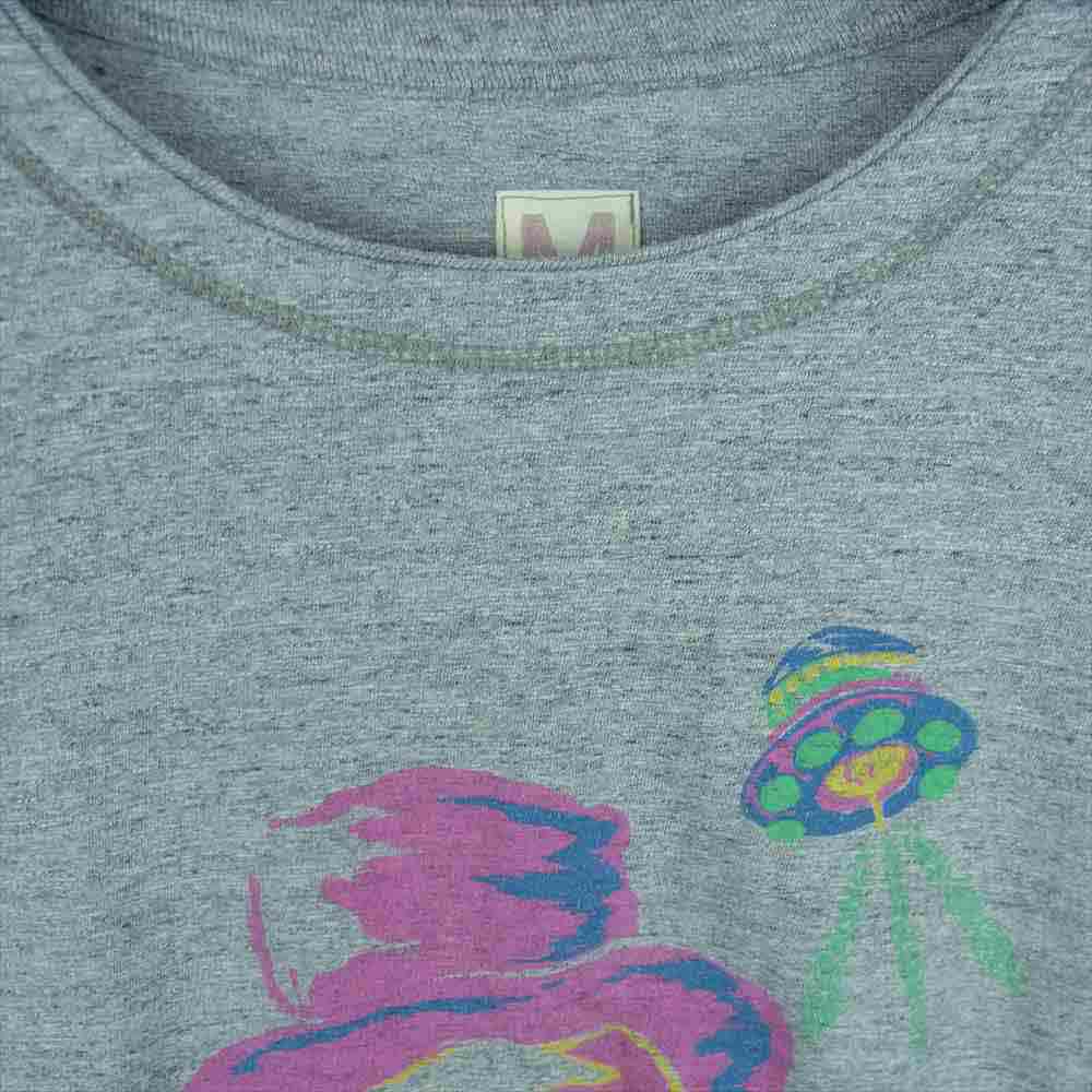 BRU NA BOINNE ブルーナボイン 8157 グラフィック プリント クルーネック 半袖 Tシャツ 日本製 グレー系 M【中古】