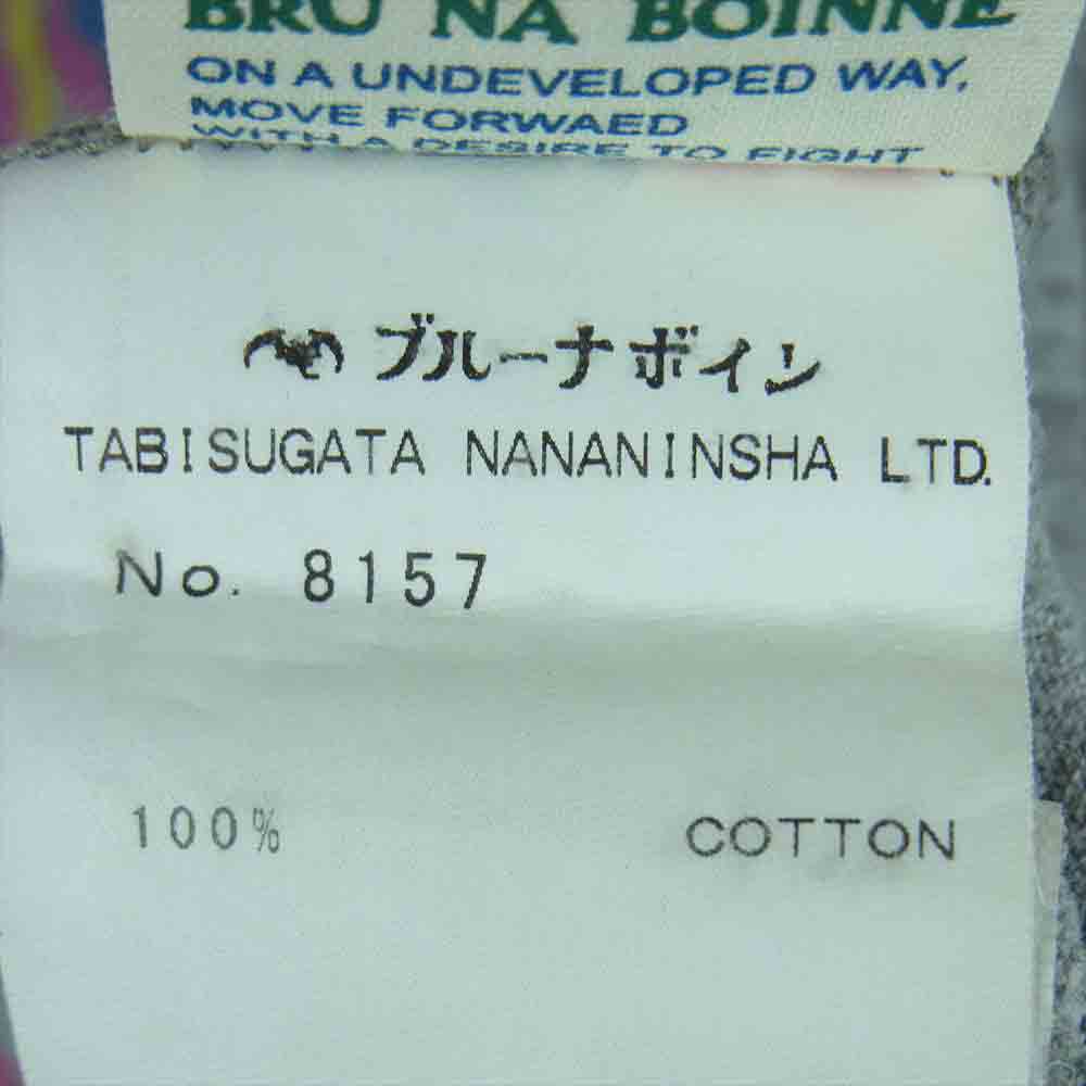 BRU NA BOINNE ブルーナボイン 8157 グラフィック プリント クルーネック 半袖 Tシャツ 日本製 グレー系 M【中古】