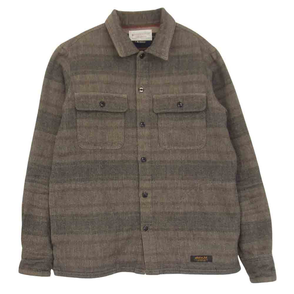 NEIGHBORHOOD ネイバーフッド 122SPNH-SHM02 PENNY / CW-SHIRT LS 裏ボーダー ウール 長袖 シャツ グレー系 S【中古】
