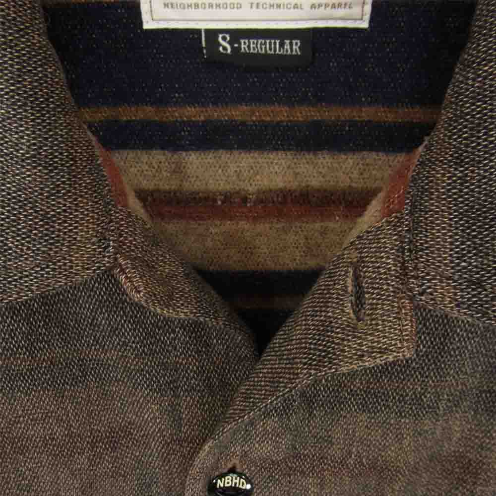 NEIGHBORHOOD ネイバーフッド 122SPNH-SHM02 PENNY / CW-SHIRT LS 裏ボーダー ウール 長袖 シャツ グレー系 S【中古】