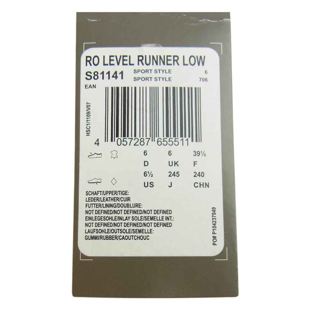 Rick Owens リックオウエンス S81141 RO LEVEL RUNNER LOW レベル ランナー ローカット スニーカー ブラック系 24.5cm【中古】