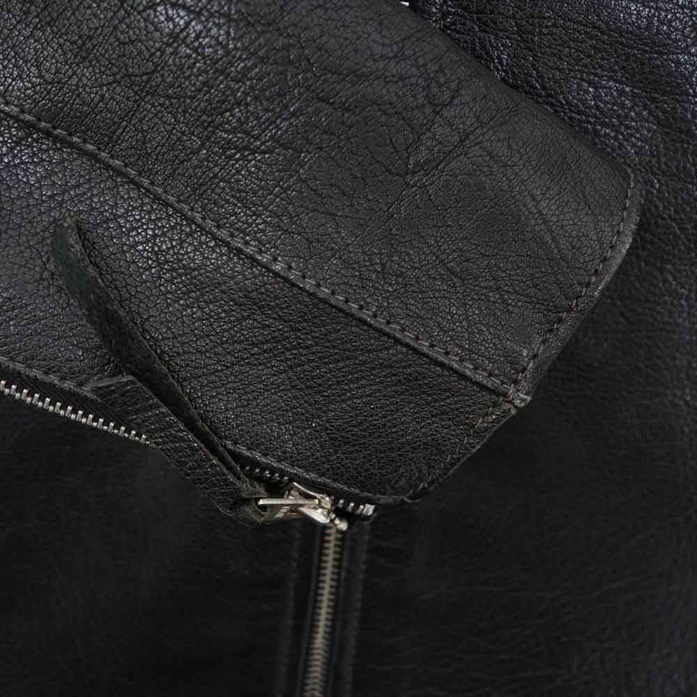 The REAL McCOY'S ザリアルマッコイズ BUCO ブコ ステアハイド 襟付き シングル ライダース ジャケット ブラック系 36【中古】