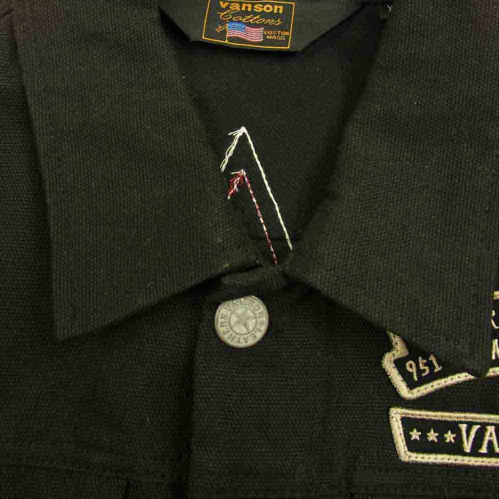 VANSON バンソン ワンスター 刺繍 ダック ベスト ブラック系 XL【中古】