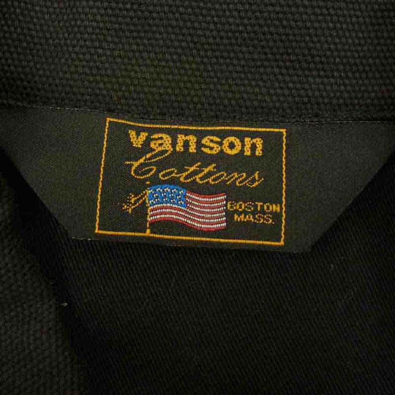 VANSON バンソン ワンスター 刺繍 ダック ベスト ブラック系 XL【中古】