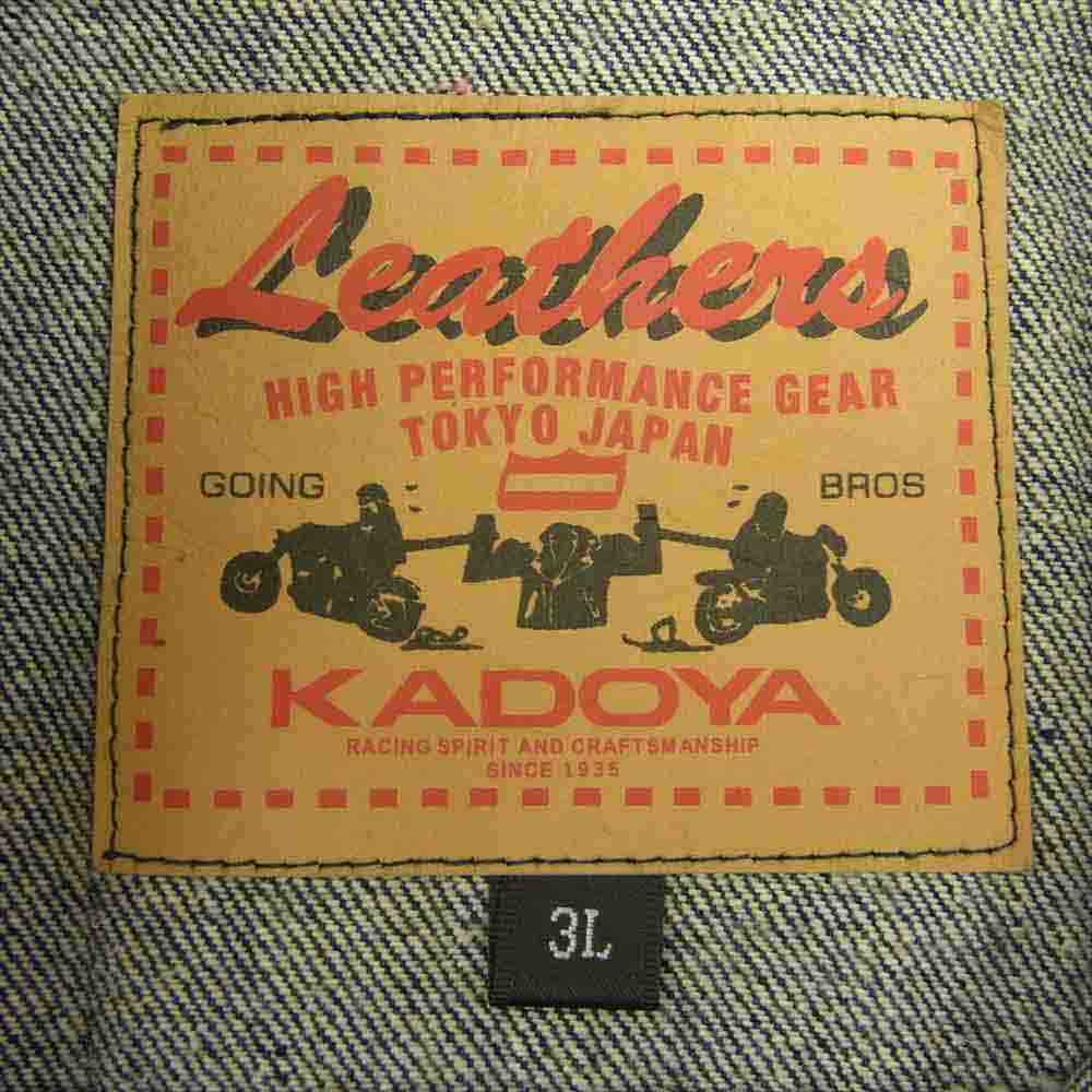 KADOYA カドヤ BIKER DENIM VEST バイカー デニム ベスト インディゴブルー系 3L【中古】