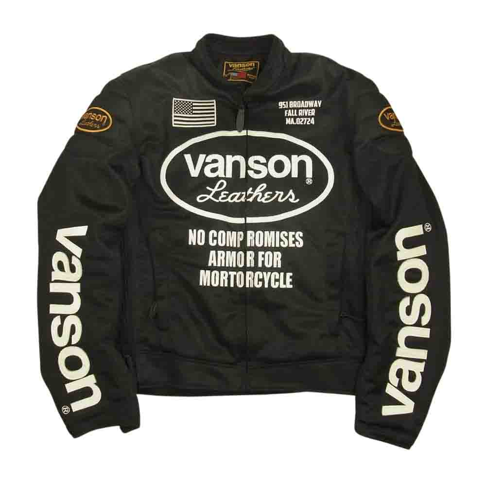 VANSON バンソン VS15102S MESH JACKET メッシュ ライダース ジャケット ブラック系 XL【中古】