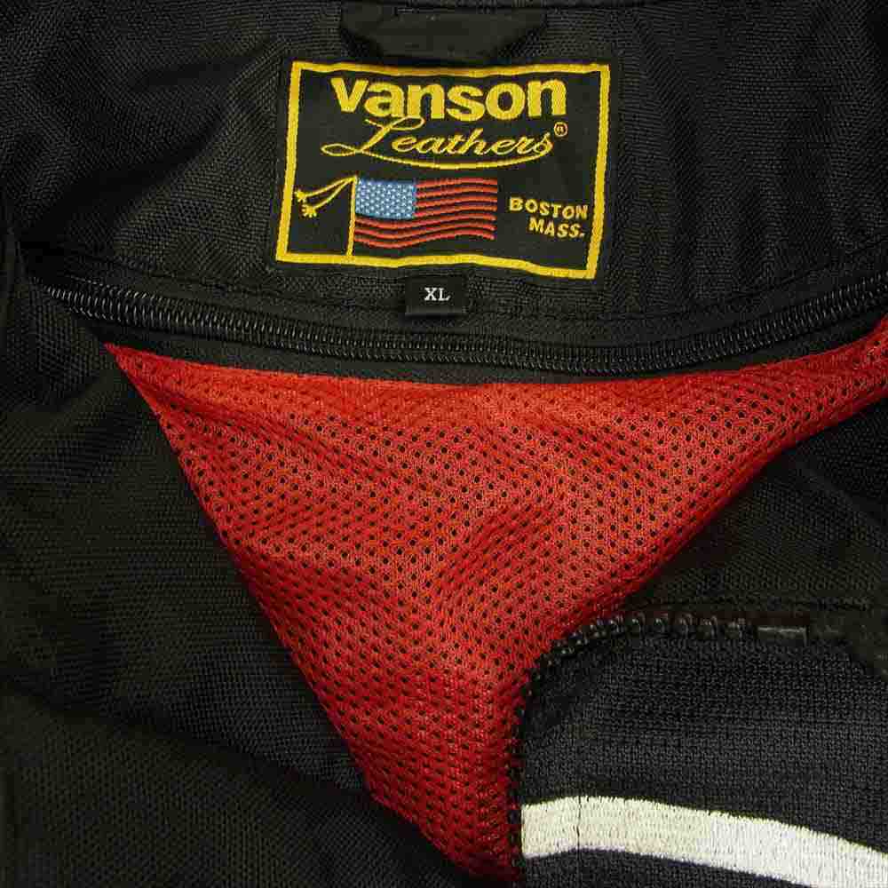 VANSON バンソン VS15102S MESH JACKET メッシュ ライダース ジャケット ブラック系 XL【中古】