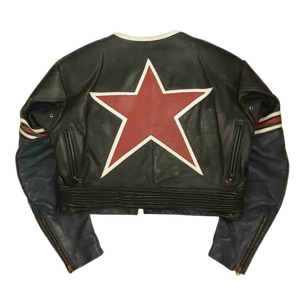 VANSON バンソン USA製 TALON ZIP STAR ワンスター レザー ライダース ジャケット ブラック系 46【中古】