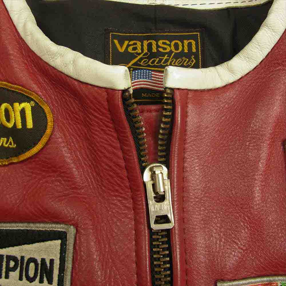 【米国製】VANSON レザー ライダースジャケット 本革 46 ワンスター古着良品teteアウター