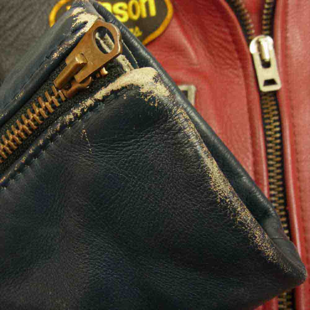 VANSON バンソン USA製 TALON ZIP STAR ワンスター レザー ライダース ジャケット ブラック系 46【中古】