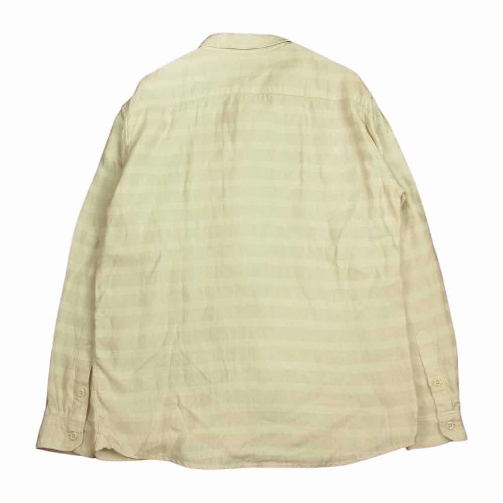 THE FLAT HEAD ザフラットヘッド リネン テンセル ワイドカラー シャツ ベージュ系 L【中古】