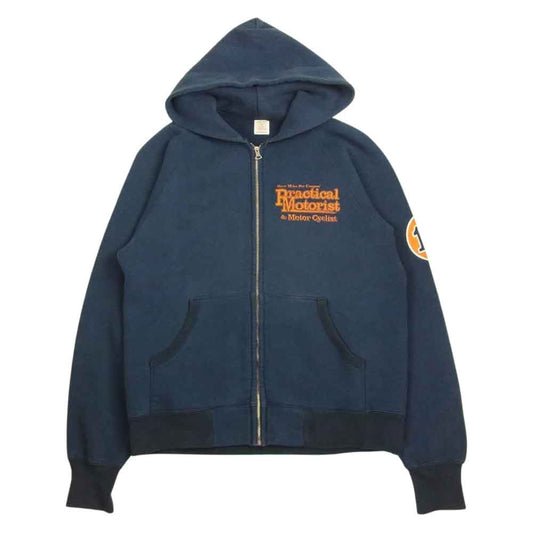 THE FLAT HEAD ザフラットヘッド フルジップ スウェット パーカー ネイビー系 L【中古】