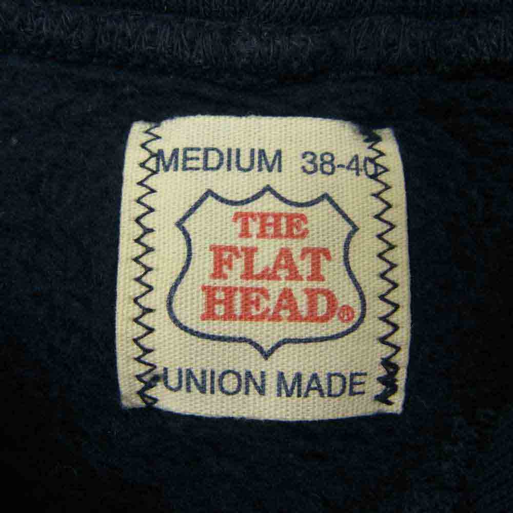 THE FLAT HEAD ザフラットヘッド ハーフジップ スウェット パーカー ネイビー系 M【中古】