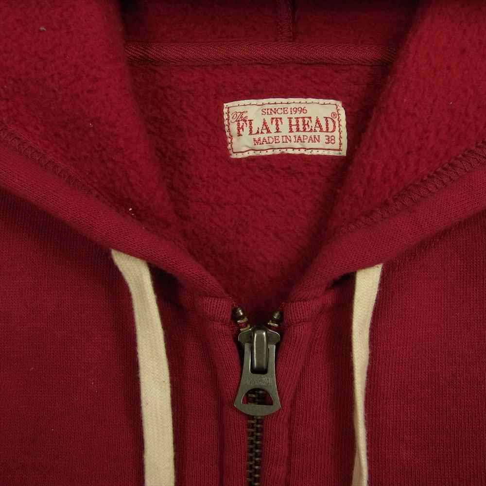 THE FLAT HEAD ザフラットヘッド フルジップ スウェット パーカー レッド系 38【中古】