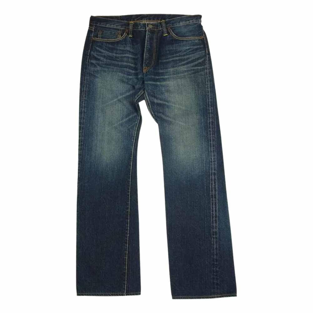 THE FLAT HEAD ザフラットヘッド 3001ZC リアルエイジド加工 ZIPフライ 14.5oz デニム パンツ タイト ストレート インディゴブルー系 32【中古】