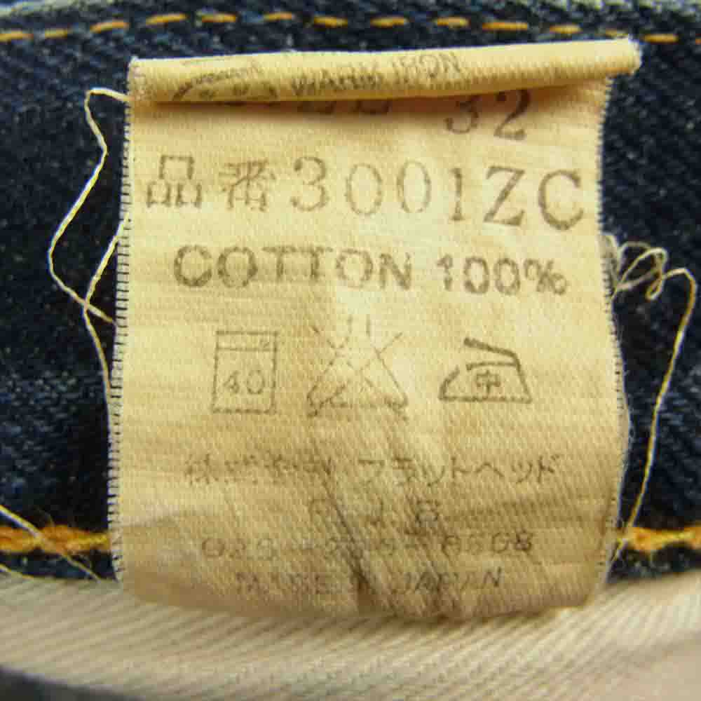 THE FLAT HEAD ザフラットヘッド 3001ZC リアルエイジド加工 ZIPフライ 14.5oz デニム パンツ タイト ストレート インディゴブルー系 32【中古】