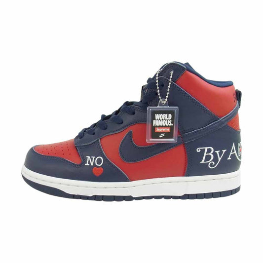 Supreme シュプリーム DN3741-600 国内正規 DN3741-600 NIKE SB DUNK HIGH HI QS By Any Means VARSITY RED MIDNIGHT NAVY ナイキ ダンク ハイ ネイビー系 レッド系 26.5㎝【新古品】【未使用】【中古】