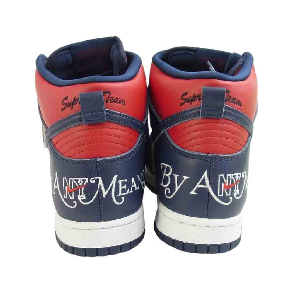Supreme シュプリーム DN3741-600 国内正規 DN3741-600 NIKE SB DUNK HIGH HI QS By Any Means VARSITY RED MIDNIGHT NAVY ナイキ ダンク ハイ ネイビー系 レッド系 26.5㎝【新古品】【未使用】【中古】