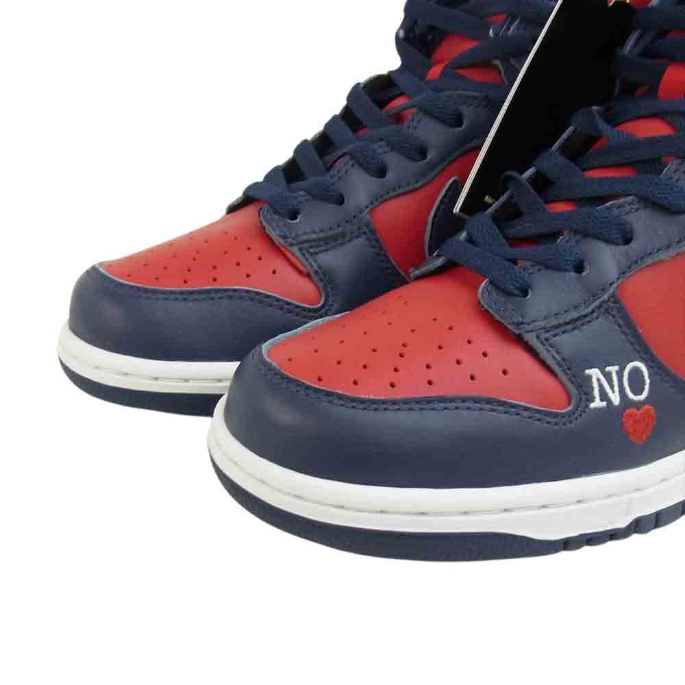 Supreme シュプリーム DN3741-600 国内正規 DN3741-600 NIKE SB DUNK HIGH HI QS By Any Means VARSITY RED MIDNIGHT NAVY ナイキ ダンク ハイ ネイビー系 レッド系 26.5㎝【新古品】【未使用】【中古】