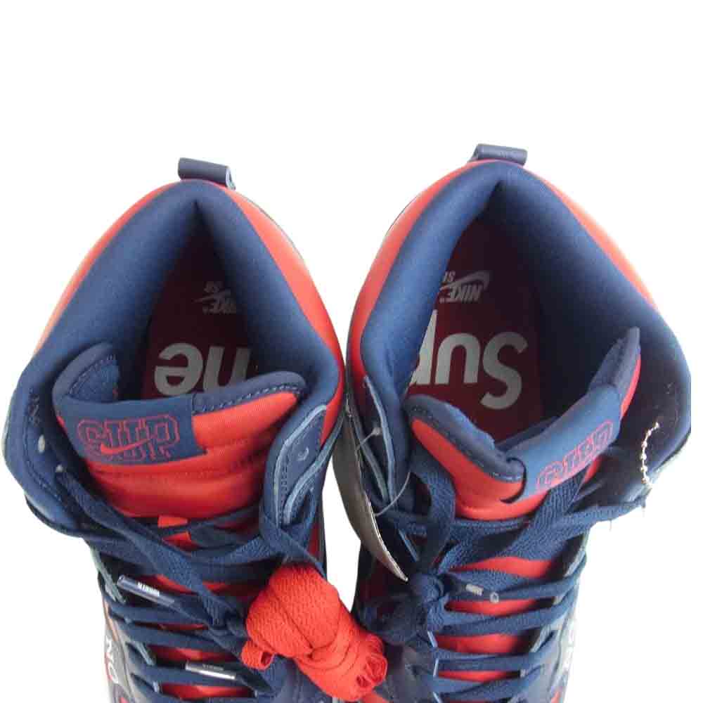 Supreme シュプリーム DN3741-600 国内正規 DN3741-600 NIKE SB DUNK HIGH HI QS By Any Means VARSITY RED MIDNIGHT NAVY ナイキ ダンク ハイ ネイビー系 レッド系 26.5㎝【新古品】【未使用】【中古】