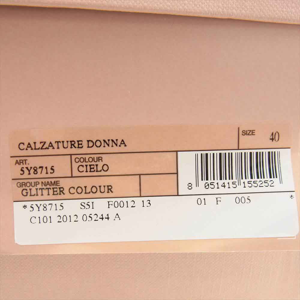 MIUMIU ミュウミュウ 5Y8715 calzature donna 花柄 ストラップ グリッター サンダル ミュール ベージュ系 40【中古】